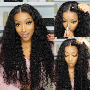 Elva hair Brazilian Curly 6x6 HD Lace Closure Wig Real HD Lace Human Hair Wigs(w10)