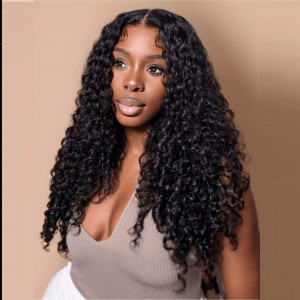 Elva hair Brazilian Burmese Curly 5x5 HD Lace Closure Wig Real HD Lace Human Hair Wigs(B21)