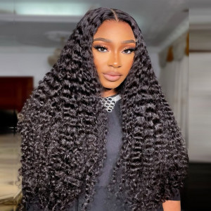 Elva hair Brazilian Burmese Curly 5x5 HD Lace Closure Wig Real HD Lace Human Hair Wigs(B19)