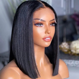 Elva hair HD 5x5 straight bob Undetectable Invisible Lace Glueless Closure Lace Wig | Real HD Lace(H17)