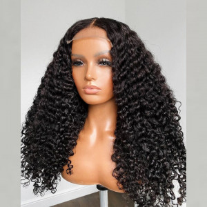 Elva hair Brazilian Burmese Curly 5X5 HD Lace Closure Wig Real HD Lace Human Hair Wigs(B01)