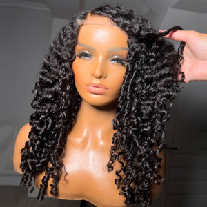 Elva hair Brazilian Burmese Curly 5X5 HD Lace Closure Wig Real HD Lace Human Hair Wigs(B03)