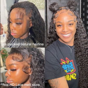 Wear and Go 13x6 HD Lace Closure Wigs Brazilian Jerry Curly Virgin Human Hair (R10）