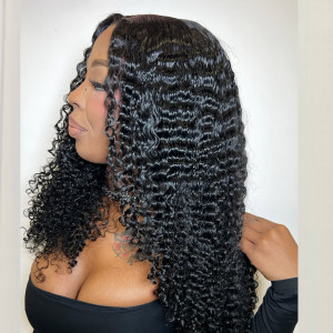 Elva hair Brazilian Burmese Curly 13x4 HD Lace Closure Wig Real HD Lace Human Hair Wigs(B12)