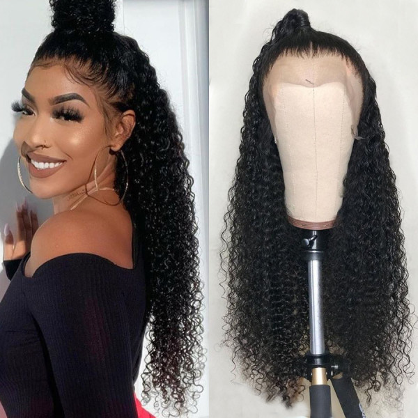 180 Density 360 Lace Frontal Human Hair Wigs Wavy Hair With Baby