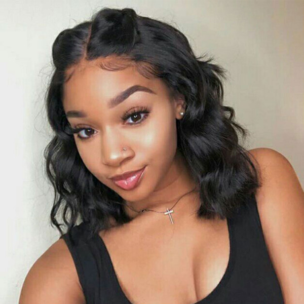 short human hair black wigs