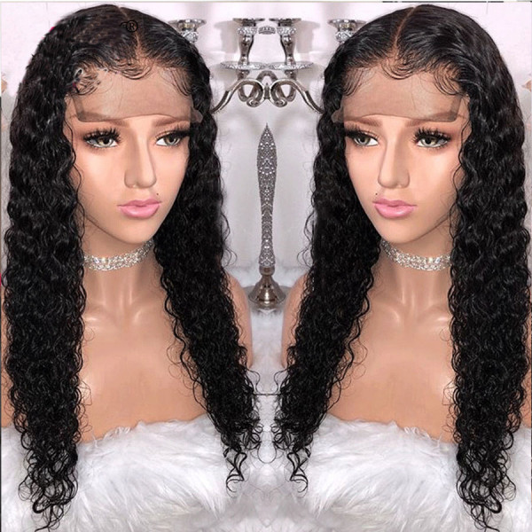 150 Density 13x6 Brazilian Curly Lace Front Wigs Pre Plucked W53